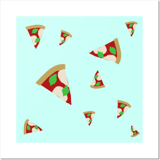 Vegan pizza falling Posters and Art